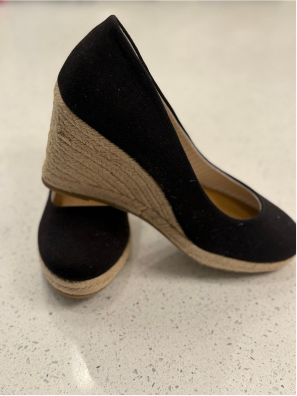 Women's G.H. Bass & Co. Black Espadrille Wedge Shoes Size 10